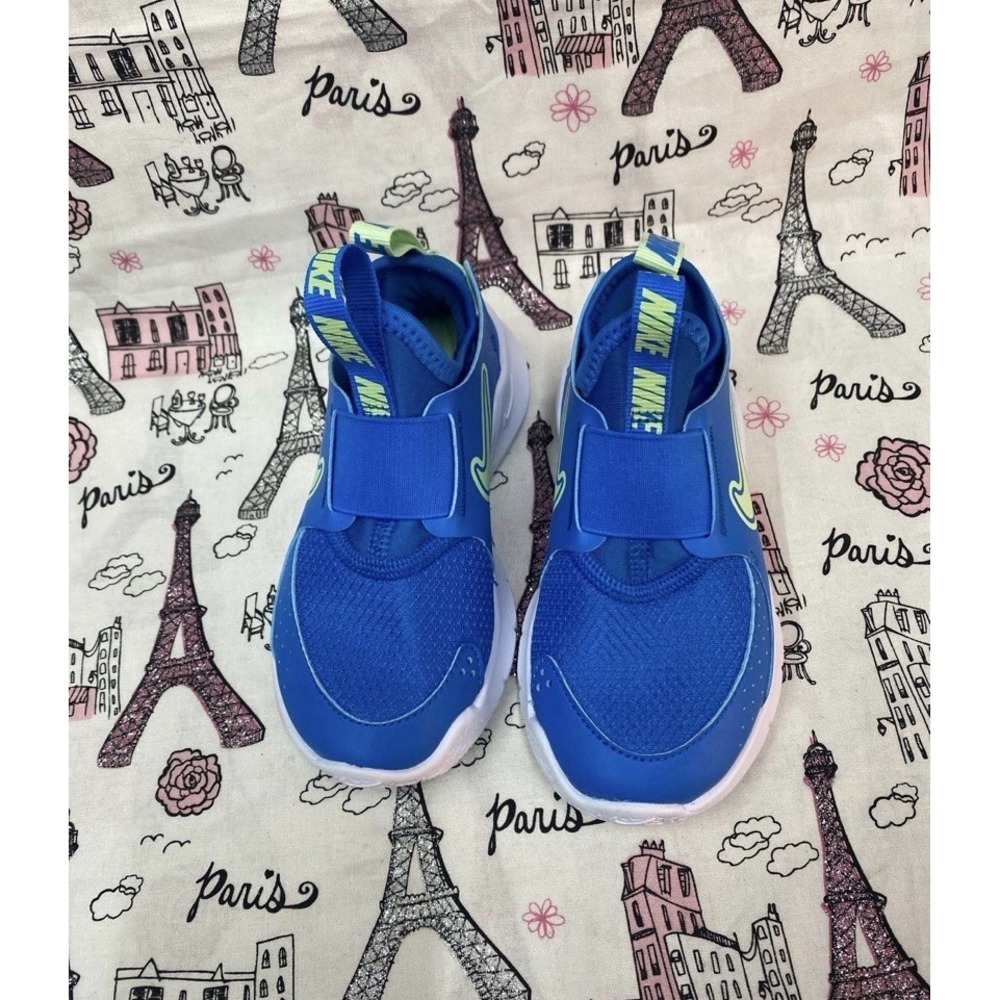 NIKE FLEX RUNNER 3 Kids Running Shoes Unisex Size 9C Blue‎ Vapor Green White
